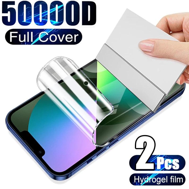 2 Films pour iPhone 12 13 Pro Max Mini Protecteurs d'Écran pour iPhone 11 14 Pro XS Max X XR 6 6s 7 8 Plus SE Non Verre Anti-Rayures Protection des Yeux Film de Protection d'Écran HD Transparent