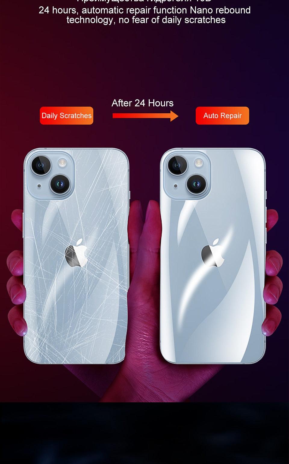 Film arrière de protection intégrale pour iPhone 14 13 11 12 Pro MAX Mini, protecteur d'écran XR X XS Max 7 8 6S Plus SE Accessoires, film arrière antichoc de protection d'écran intégrale