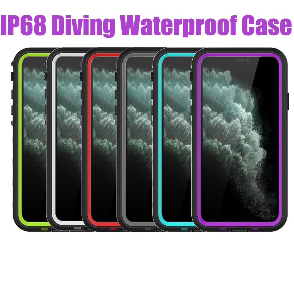 Coque étanche pour iPhone 14 13 12 11 Pro Max 14Plus 12Pro Coque durable étanche Sport 360 Protection iPhone12 Mini Coque étanche pour iPhone résistante aux chutes Arrière transparent