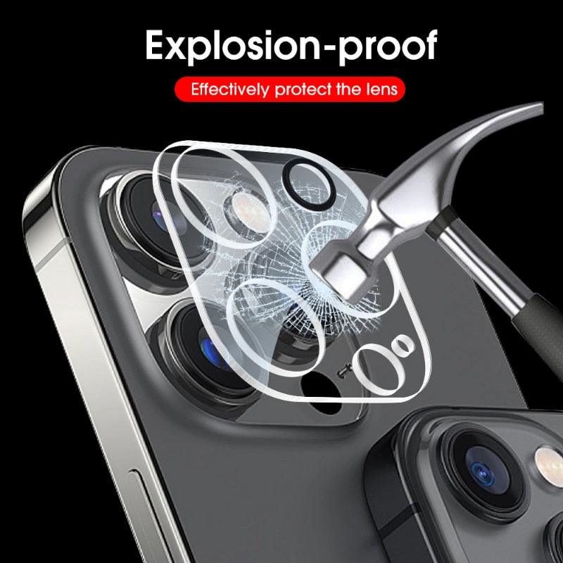 4pcs Protection d'objectif d'appareil photo en verre trempé pour IPhone 14 13 12 11 Pro Max Protecteur d'appareil photo Couverture complète Verre de protection Film d'appareil photo arrière transparent pour IPhone 14 Pro Max