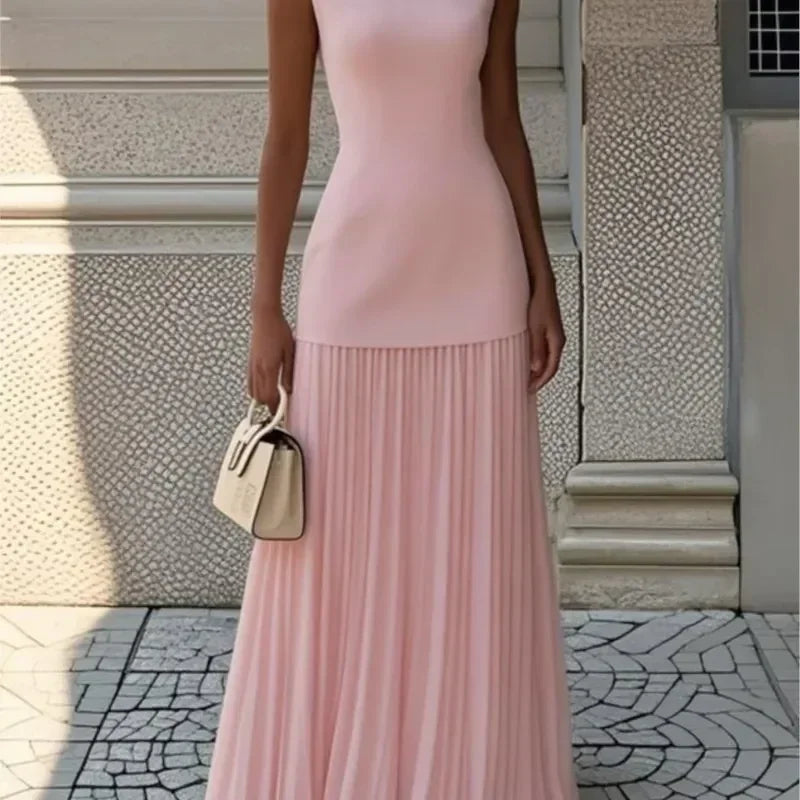 Robe de soirée longue sans bretelles pour femme, élégante robe de mariée, décontractée, ample, plissée, longue, élégante