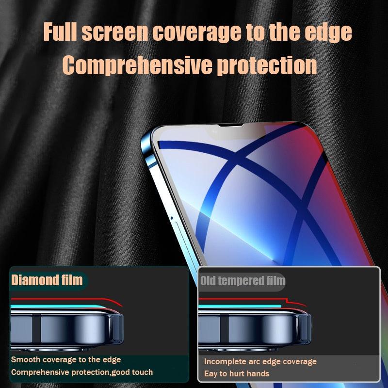 4 protecteurs d'écran en verre trempé pour iPhone 14 13 Mini 12 11 Pro Max X XS XR 7 8 Plus SE 3, film de protection pour iPhone 14 Plus