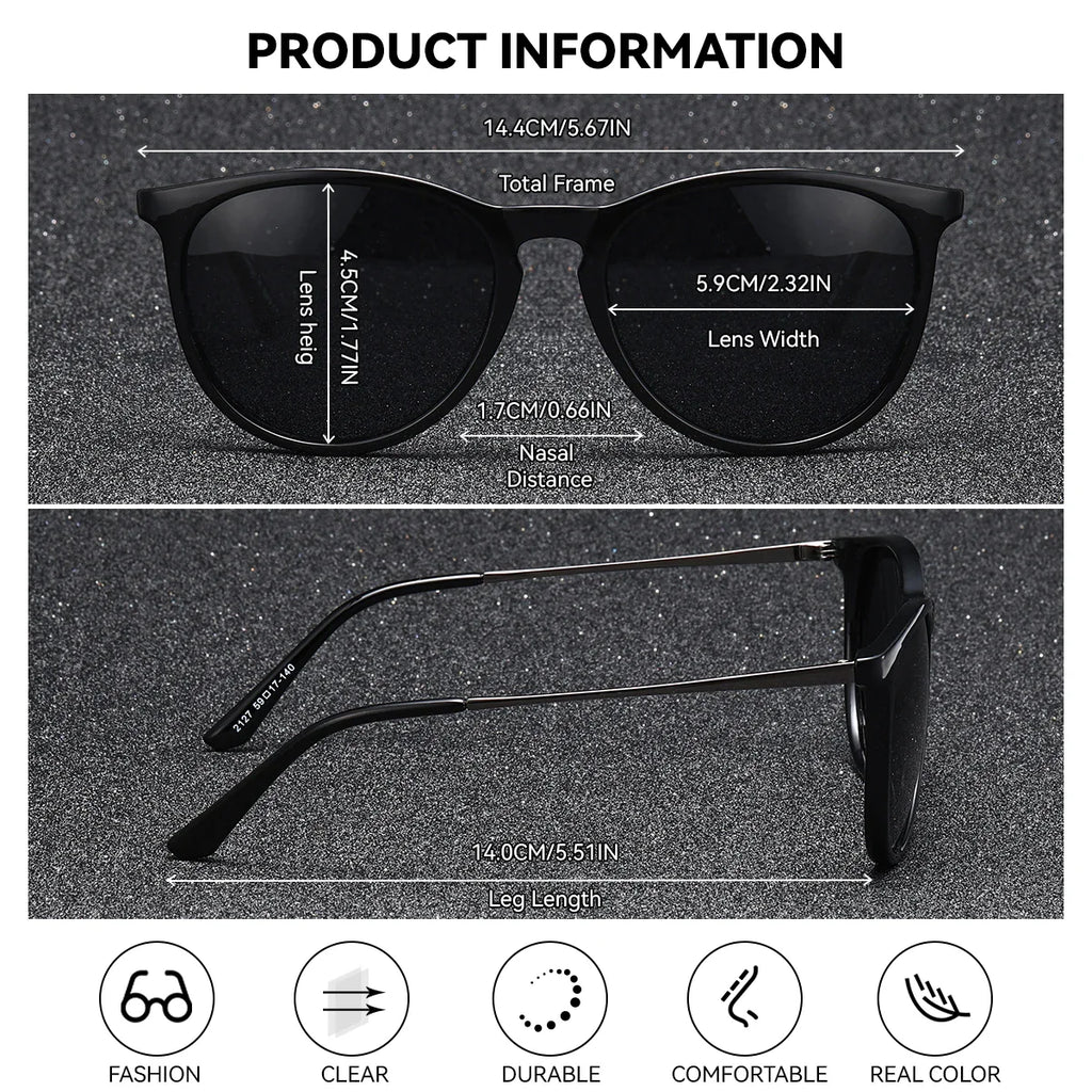 BARCUR Lunettes de soleil femme imprimé léopard bicolore œil de chat – Verres polarisés tendance UV400 dégradés en TAC pour voyages d'été et activités de plein air