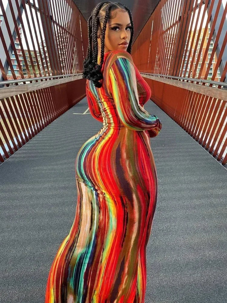 Robes de printemps et d'été pour femmes, imprimées, sans bretelles, bandage, moulantes, sexy, longue robe, nouvelle mode 2023, fête MsChuh