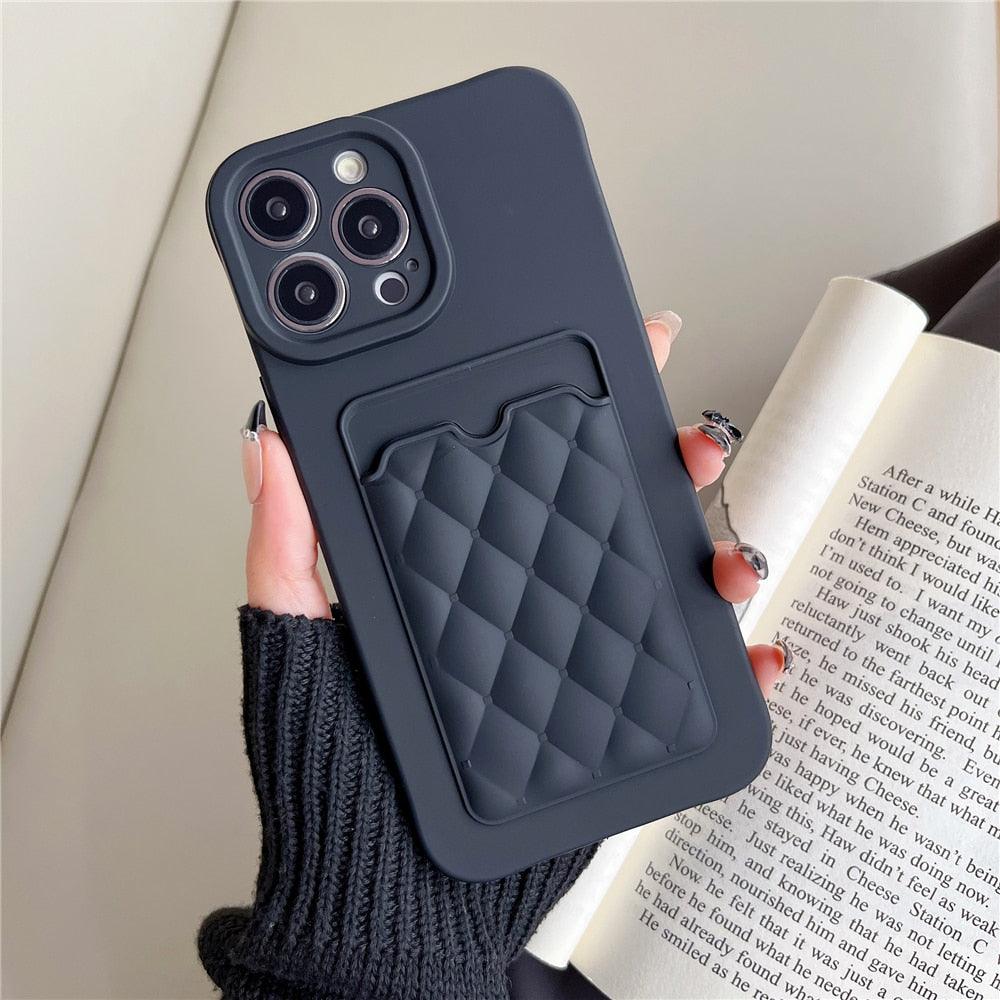 Fashion Femme Luxe Motif Étui Portefeuille Pour iPhone 14 11 12 13 Pro Max Housse en Silicone Souple avec Porte-Cartes Housse en Silicone avec Porte-Cartes Compatible avec iPhone