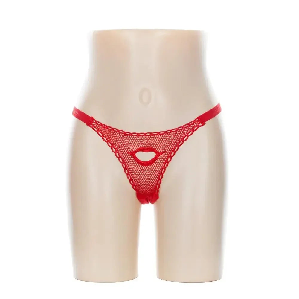 Saint-Valentin Créatif Bikini Sexy Femme Dentelle Sous-vêtements Rose String Culotte String Ficelle V-string