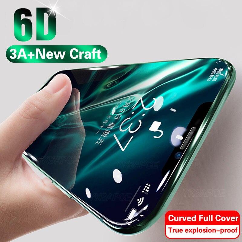 Verre Trempé Incurvé 5D 9H pour iPhone X XR XS 11 12 13 14 Pro Max 6 6S 7 8 Plus SE Mini Film de Protection d'écran Complet Dureté 9H Sans Bulles Installation Facile Film Protecteur d'écran
