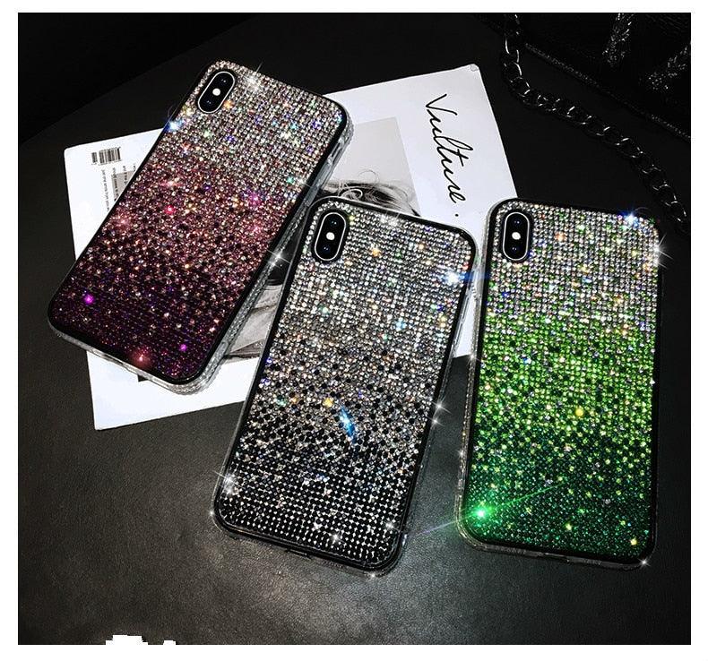 Coque de téléphone de luxe à paillettes scintillantes pour iPhone 14 13 12 11 Pro Max X Xr Xs 7 8 Plus, housse de protection tendance à paillettes étincelantes et strass avec étui souple pour iPhone