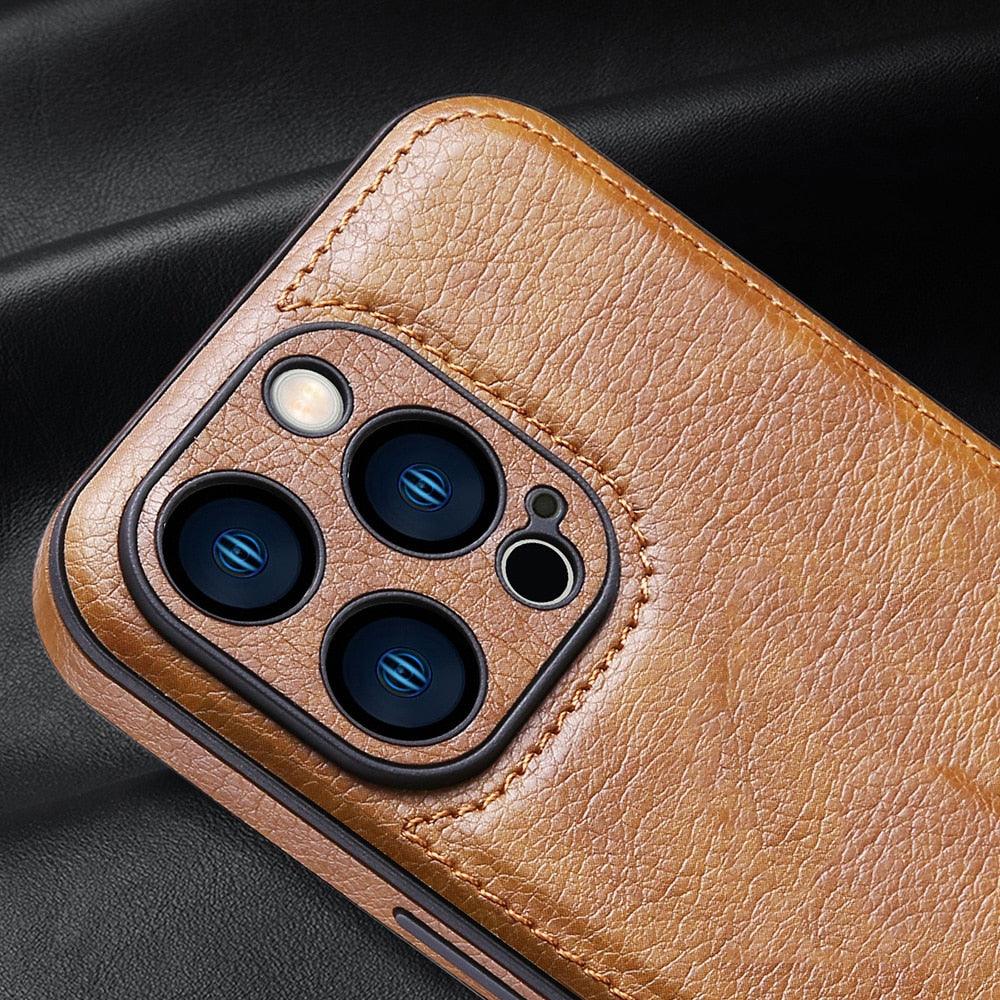 Étui de Téléphone en Cuir PU de Luxe Pour iPhone 14 13 Pro Max 12Pro 11Pro Max 13 12 Pro XS MAX XR X SE 7 8 plus Coque Arrière Tendance Étui Arrière en Cuir pour iPhone 14 Pro Housse Antichoc pour iPhone