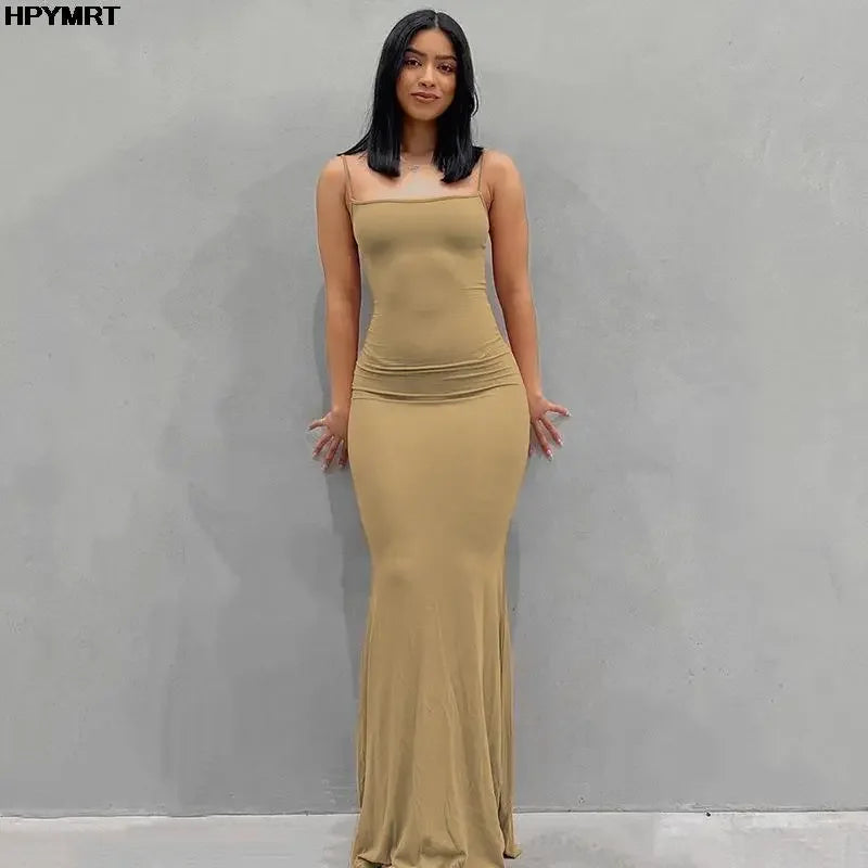 Robe Longue Satinée | Robe de Soirée Moulante Dos Nu - Femstylo