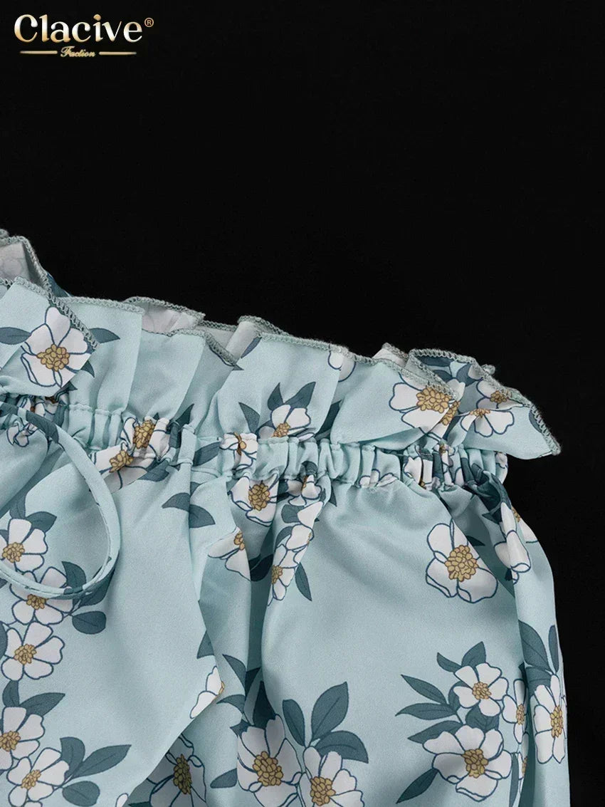 Clacive Robe d'été mince imprimée pour femme, à la mode, col slash, manches courtes, mini robes élégantes, taille haute, patchwork, robe féminine