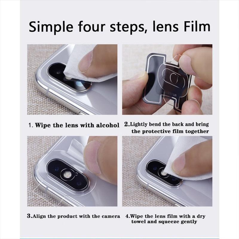 3 protections d'objectif d'appareil photo en 1 pour iPhone 13 11 12 14 Pro Max, couverture complète HD, protection d'appareil photo pour iPhone 14 Plus 13 12 Mini, lot de verres de protection d'appareil photo pour iPhone