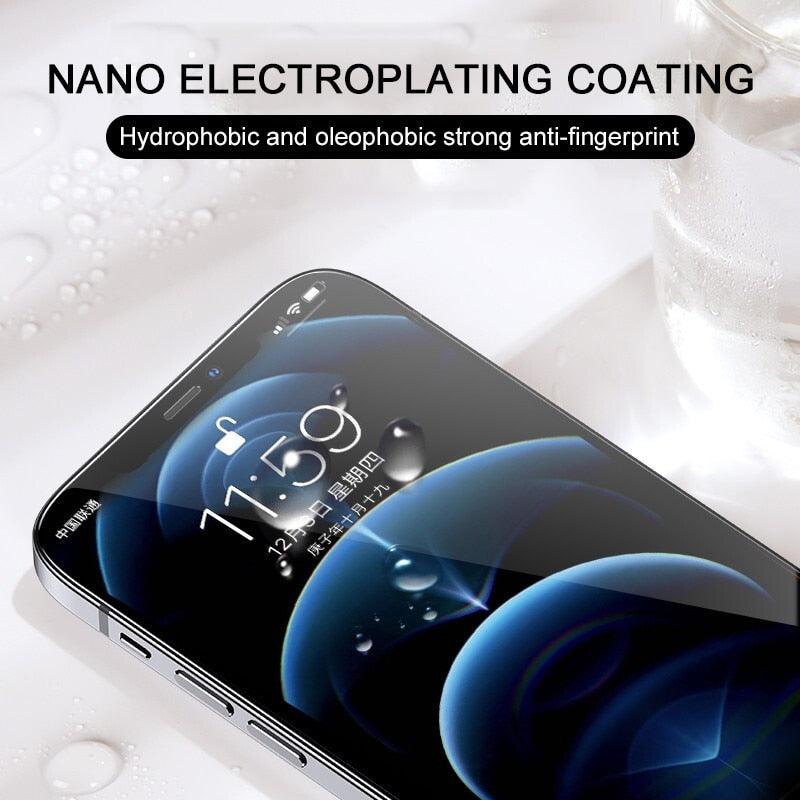 4 VERRES TREMPÉS protection intégrale pour iPhone 11 12 13 14 Pro Max protecteur d'écran pour iPhone X XR XS Max 6S 7 8 Plus 13 Mini Verre Couverture Bord à Bord Ultra Transparent Anti-Poussière Dureté 9H