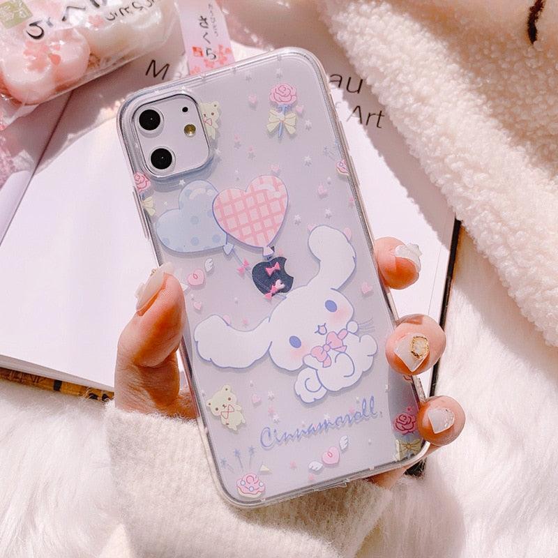 Coque de téléphone dessin animé pour iPhone 14, coque de téléphone chien grandes oreilles mignonnes pour iPhone 11 12 13 Pro Max, coque de téléphone X Xs Max Xr 7plus 8plus