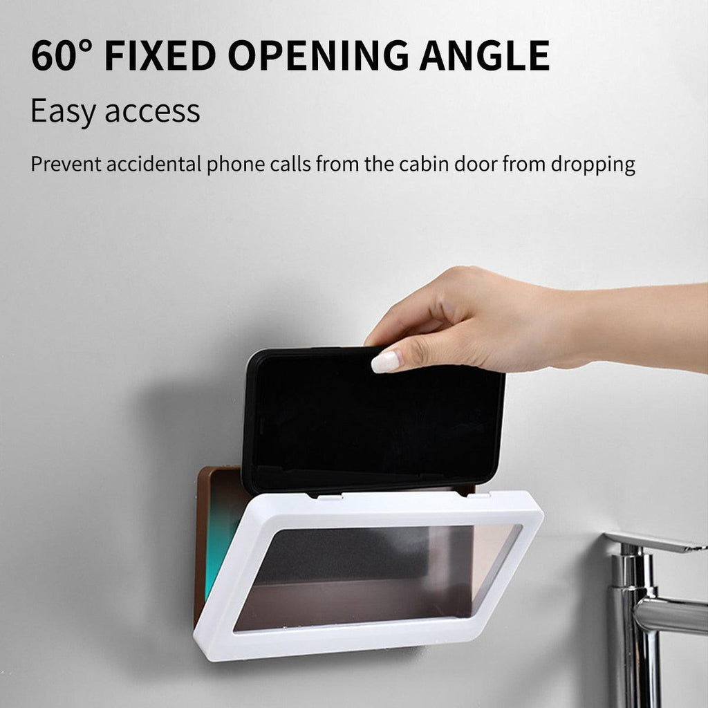 Support de téléphone blanc Étui de téléphone étanche Support de téléphone de douche de salle de bain Boîte de support mural de douche Support de boîtier étanche antichoc intégral Étui de protection transparent