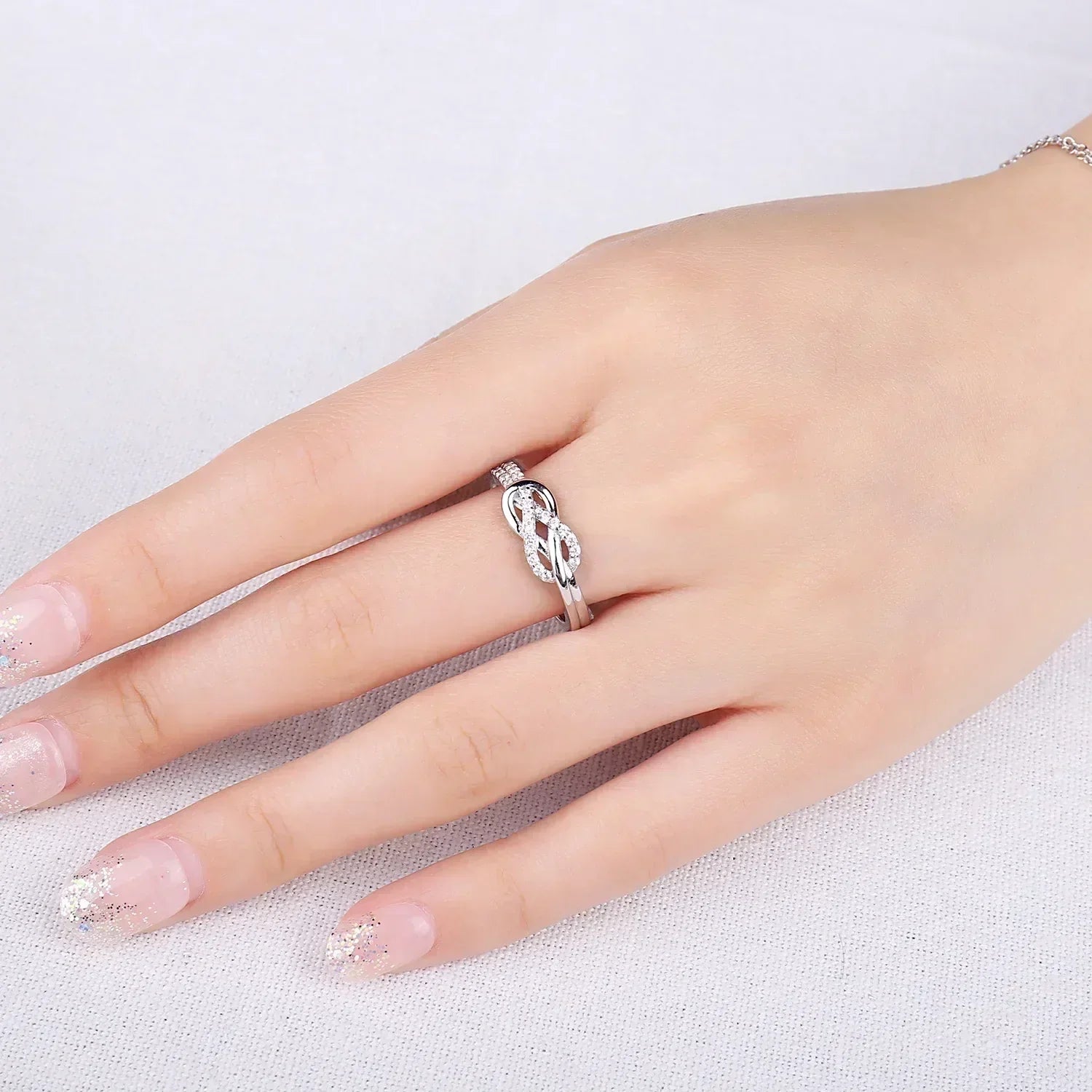 JewelryPalace Nouvelle Arrivée Bague Statement Nœud Infini Gemme Argent Sterling 925 pour Femme Bijoux Classiques et Tendance