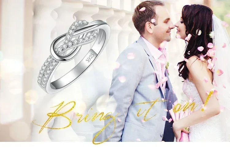 JewelryPalace Nouvelle Arrivée Bague Statement Nœud Infini Gemme Argent Sterling 925 pour Femme Bijoux Classiques et Tendance