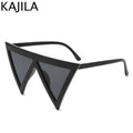 Lunettes de soleil triangulaires surdimensionnées de style punk pour femmes, grande monture 2025, marque de luxe, coupe-vent, protection UV400, pour dames