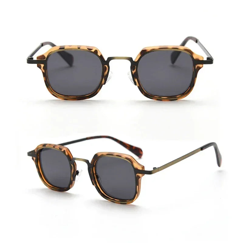 Caterside Lunettes de soleil polarisées rétro Punk pour hommes, monture métallique, verres carrés, mode, pour femmes, voyage en extérieur, conduite, protection UV400