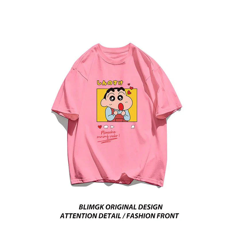 👕 T-shirt en Coton « Femme Adorée » Crayon Shin-chan – Streetwear Anime Ludique