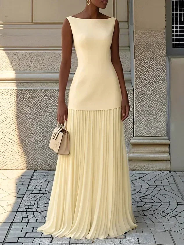 Robe de soirée longue sans bretelles pour femme, élégante robe de mariée, décontractée, ample, plissée, longue, élégante