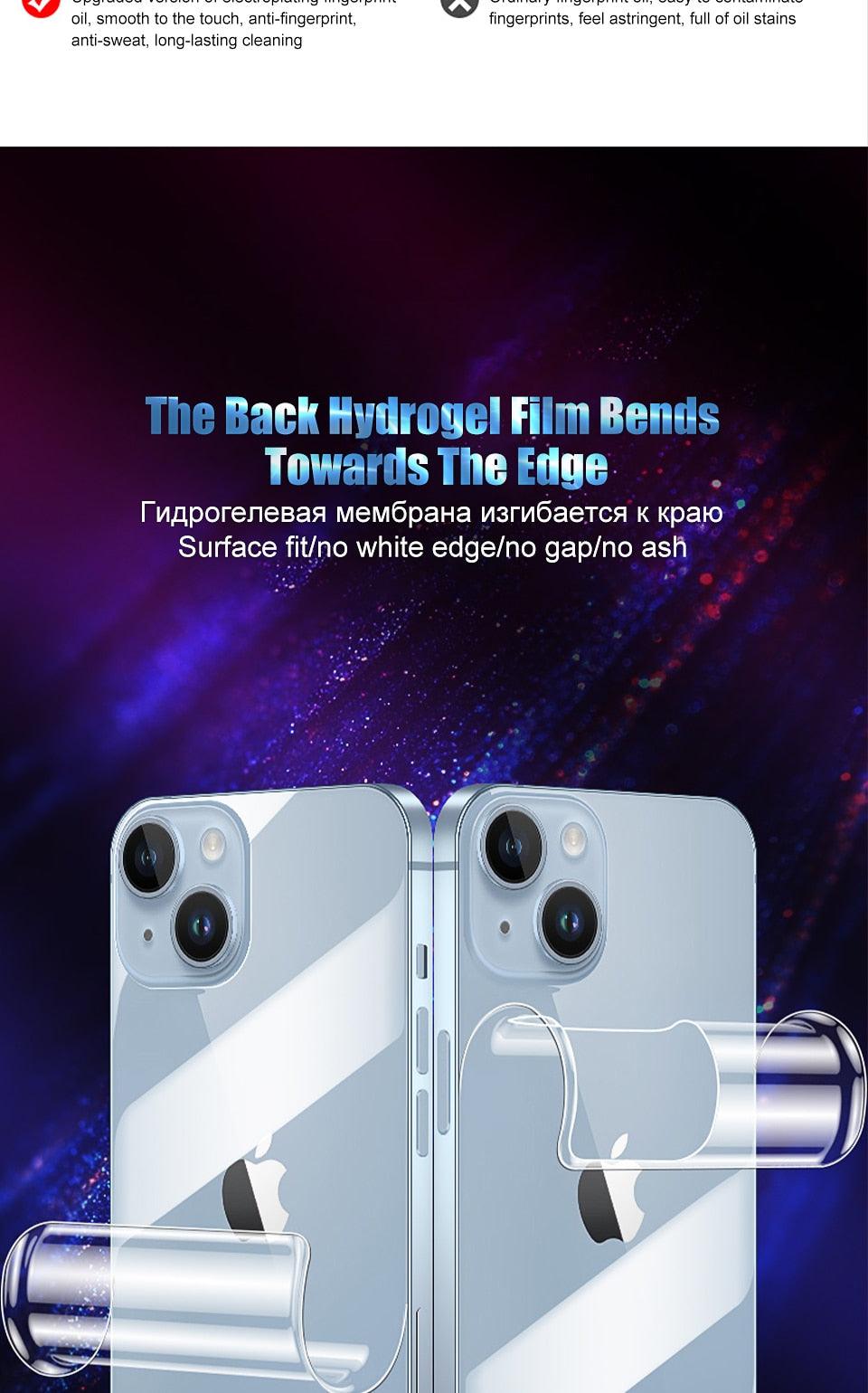 Film arrière de protection intégrale pour iPhone 14 13 11 12 Pro MAX Mini, protecteur d'écran XR X XS Max 7 8 6S Plus SE Accessoires, film arrière antichoc de protection d'écran intégrale