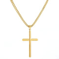 Chaîne à maillons avec pendentif croix punk pour hommes et femmes, en acier inoxydable 316L, collier hip-hop, bijoux de mode or et argent, cadeau étanche