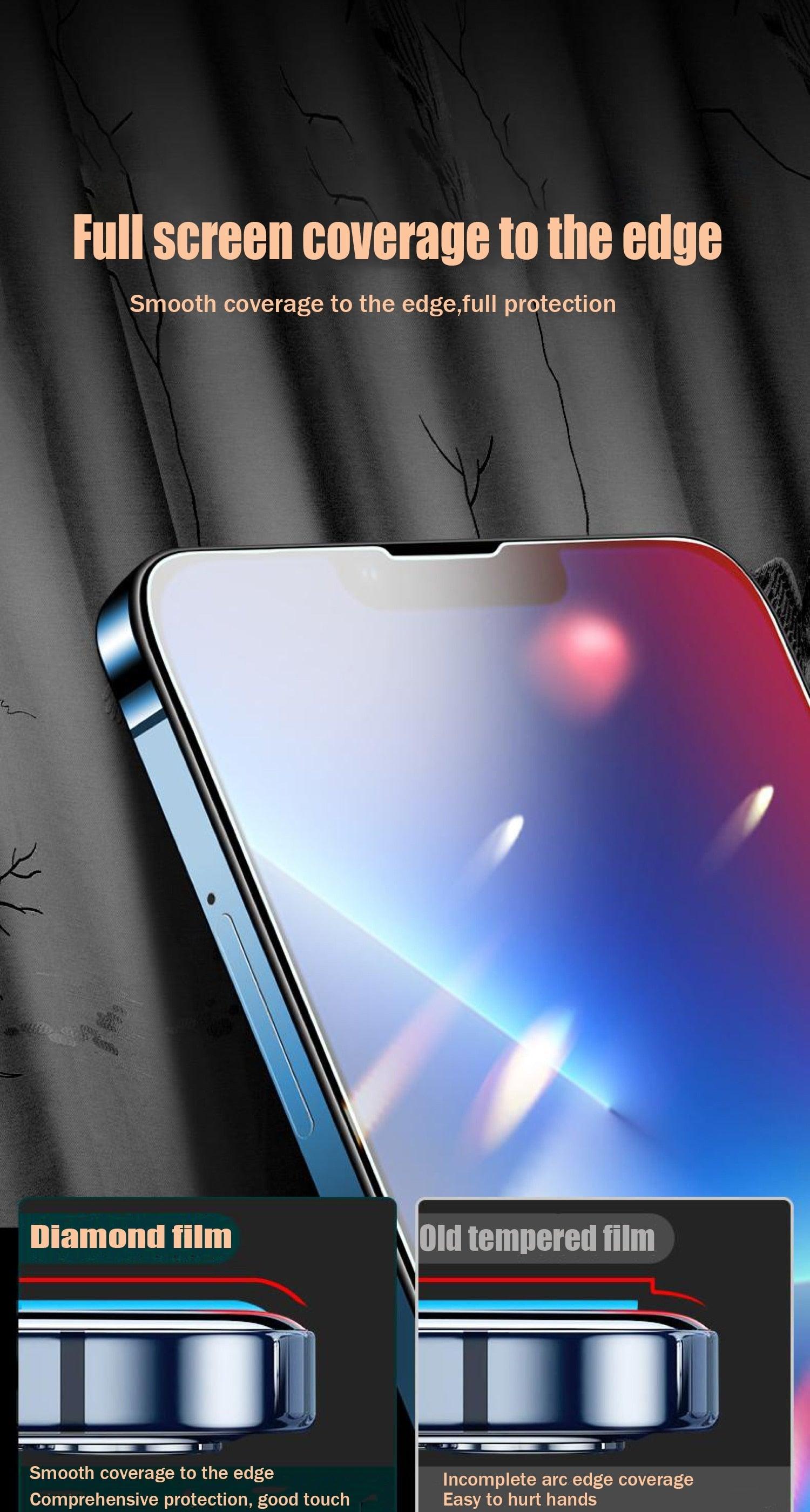 4 protecteurs d'écran en verre trempé pour iPhone 14 13 Mini 12 11 Pro Max X XS XR 7 8 Plus SE 3, film de protection pour iPhone 14 Plus