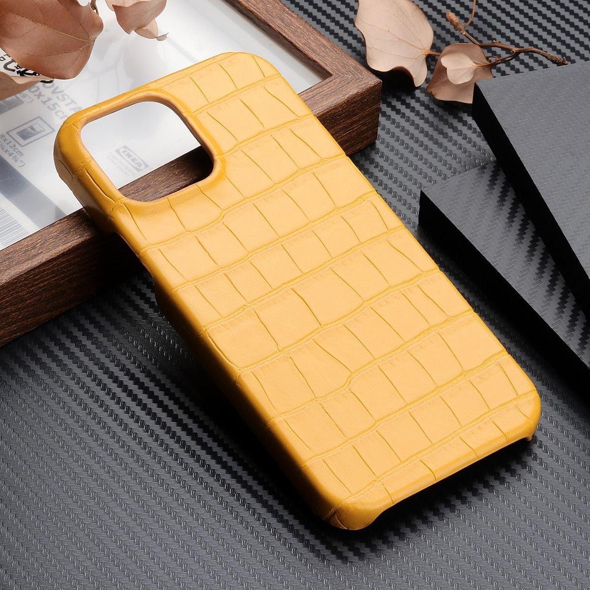Étui en Cuir Unique pour iPhone 13 14 11 12 Pro Max XR X XS, Housse Rigide Antichoc Solide, Étui en Cuir Vert Classique et Tendance pour iPhone, Coque de Protection