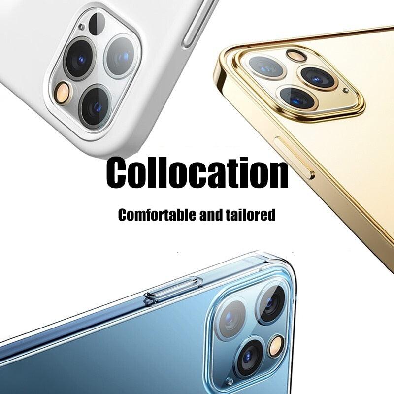 Lot de 4 protections d'écran complètes en verre pour iPhone 11 12 13 Pro XS Max, protection d'objectif d'appareil photo pour iPhone X 11 Pro Max 12 13 Mini 14 Pro Max