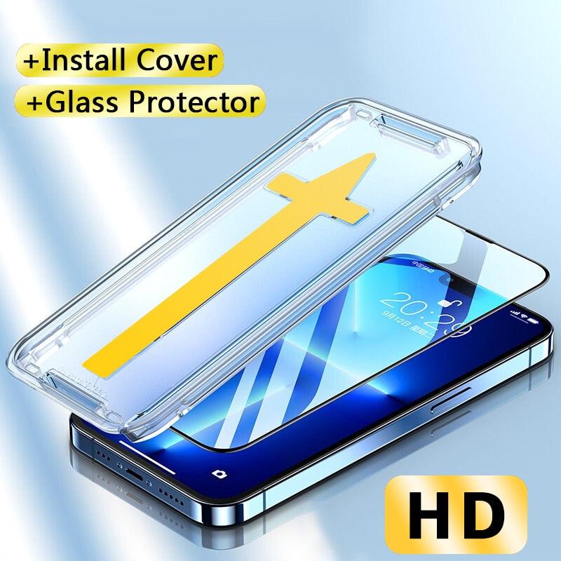 Film de protection d'écran en verre trempé 8K HD anti-espion, installation rapide, couverture complète, pour iPhone 14 13 12 11 PRO MAX MINI X XS, dureté 9H, anti-rayures, anti-chocs, sans bulles pour iPhone