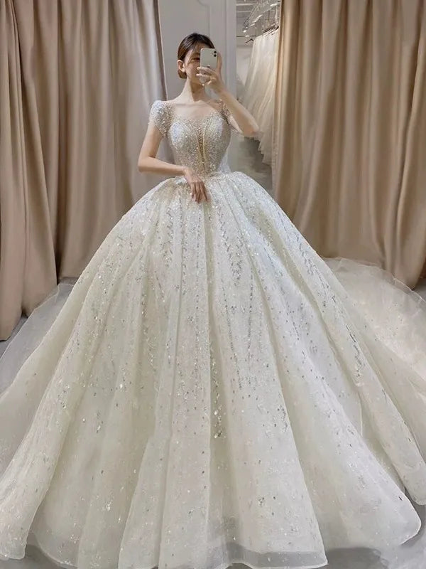 Robe de Mariée Exquise Col Rond EDW21