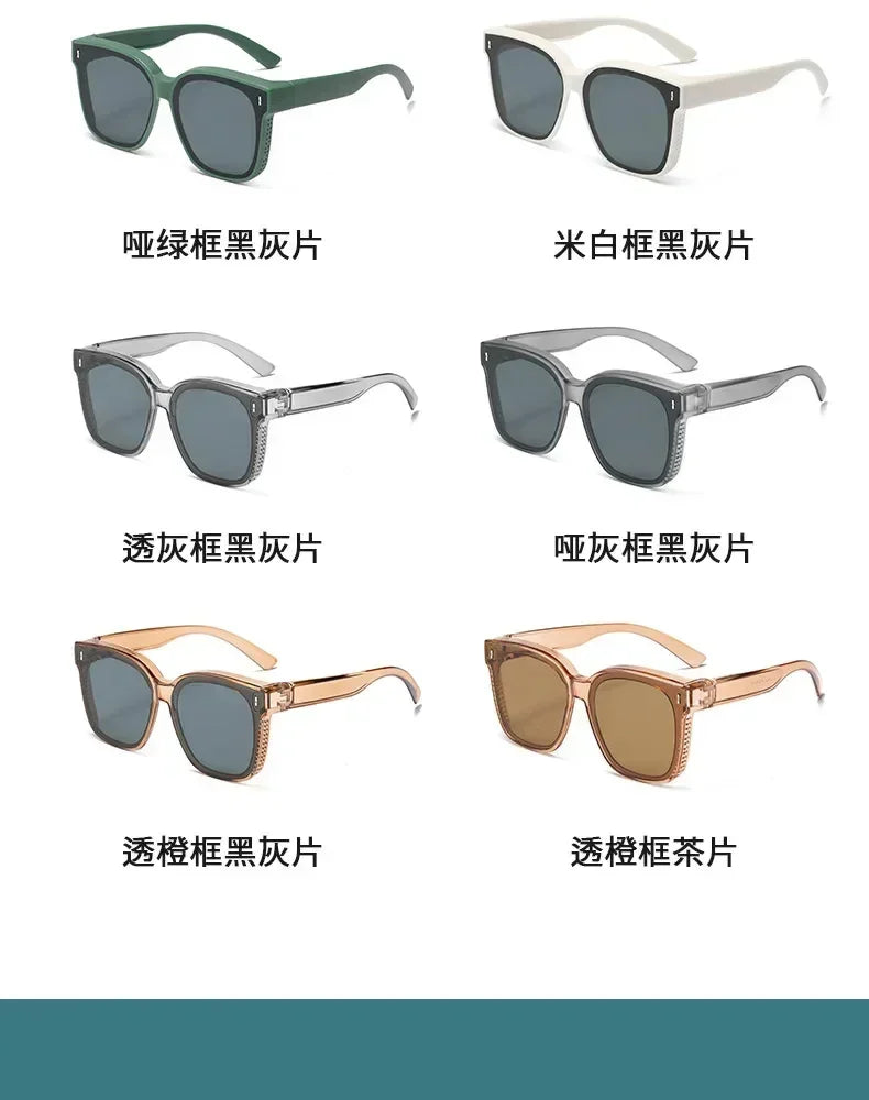 Lunettes de soleil polarisées Fashion Square à clipser pour lunettes de vue, portables, pour hommes et femmes, vintage, pour la pêche et la conduite