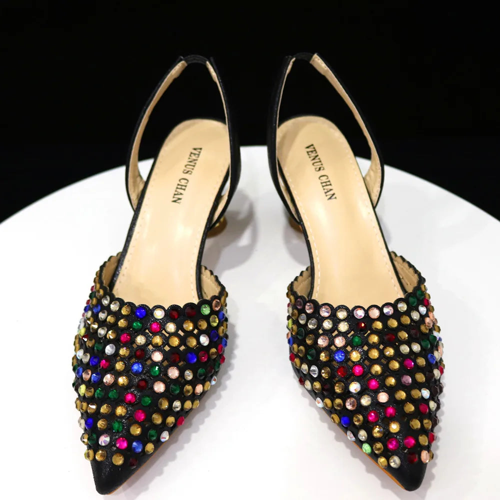 Nouvel ensemble chaussures et sac motif diamant