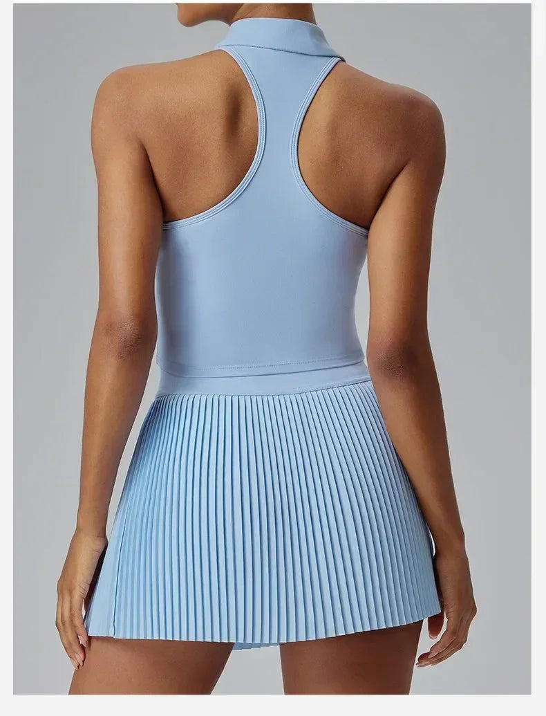 Jupe de sport florale à prix réduit pour femmes Jupe-culotte de tennis-badminton à séchage rapide Jupe plissée mi-longue de fitness avec short