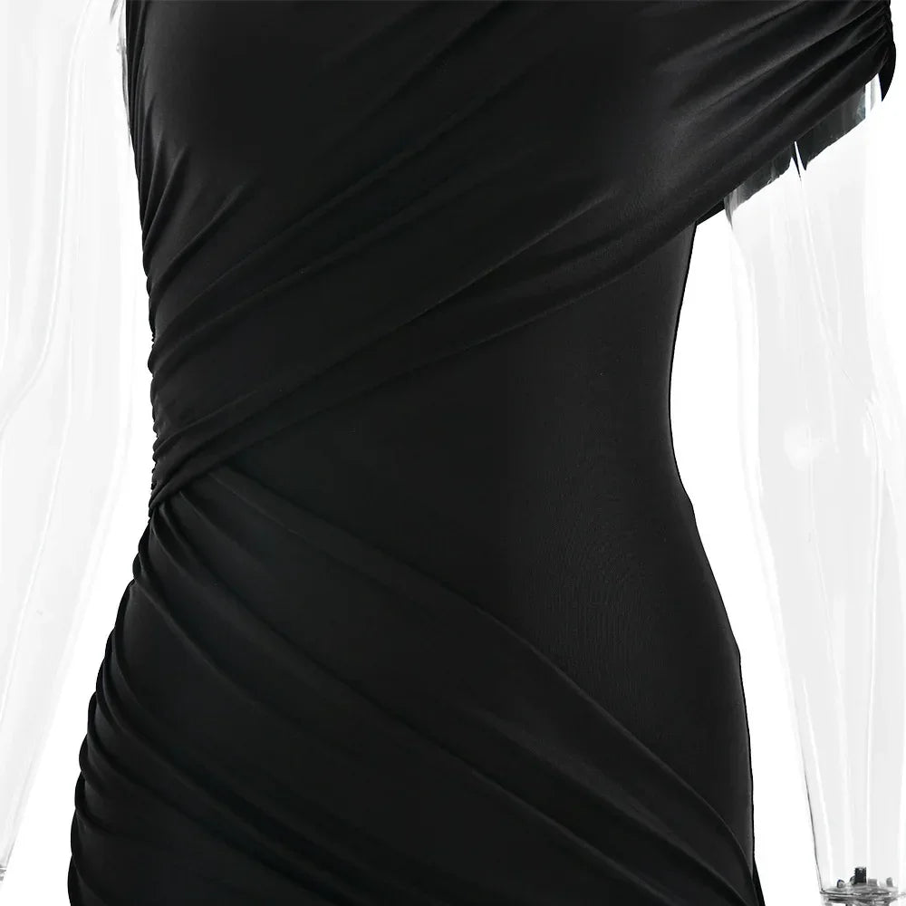 Robe Courte Plissée Irrégulière | Robe de Soirée à Franges - Femstylo