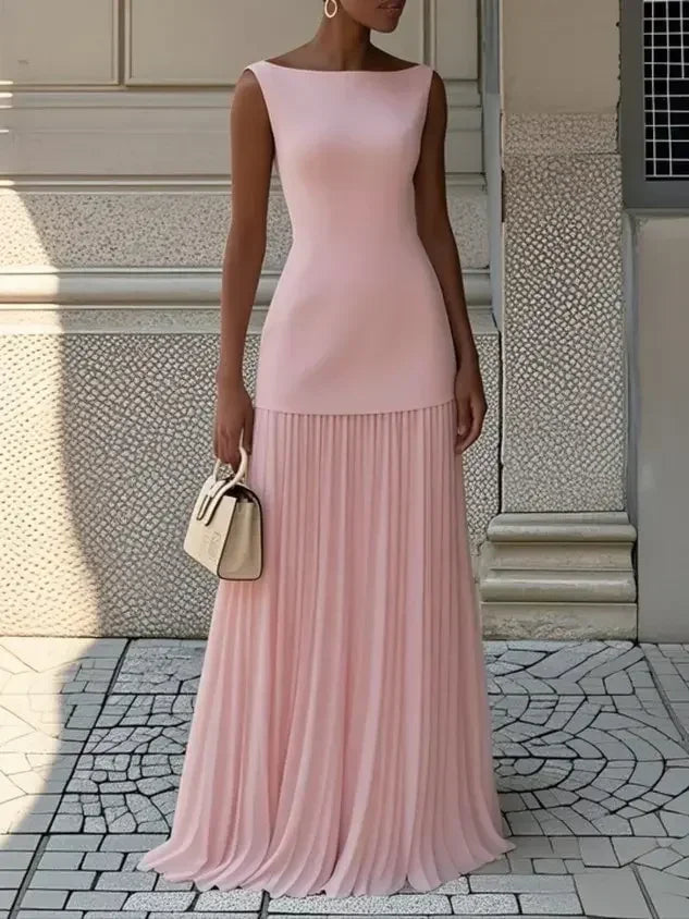 Robe de soirée longue sans bretelles pour femme, élégante robe de mariée, décontractée, ample, plissée, longue, élégante