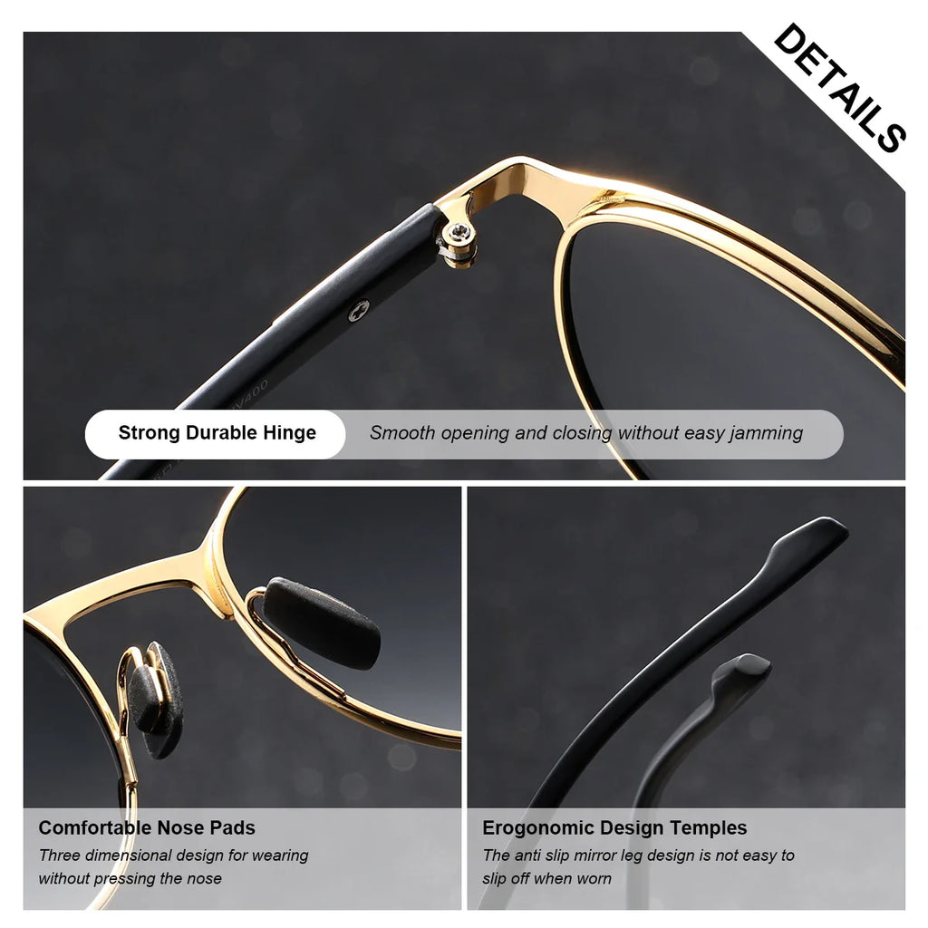 BARCUR Lunettes de soleil rétro polarisées pour femmes – Élégantes montures circulaires noires en métal, protection UV400, élégantes lunettes de voyage avec emballage cadeau personnalisé pour les journées d'été, les filles et les femmes