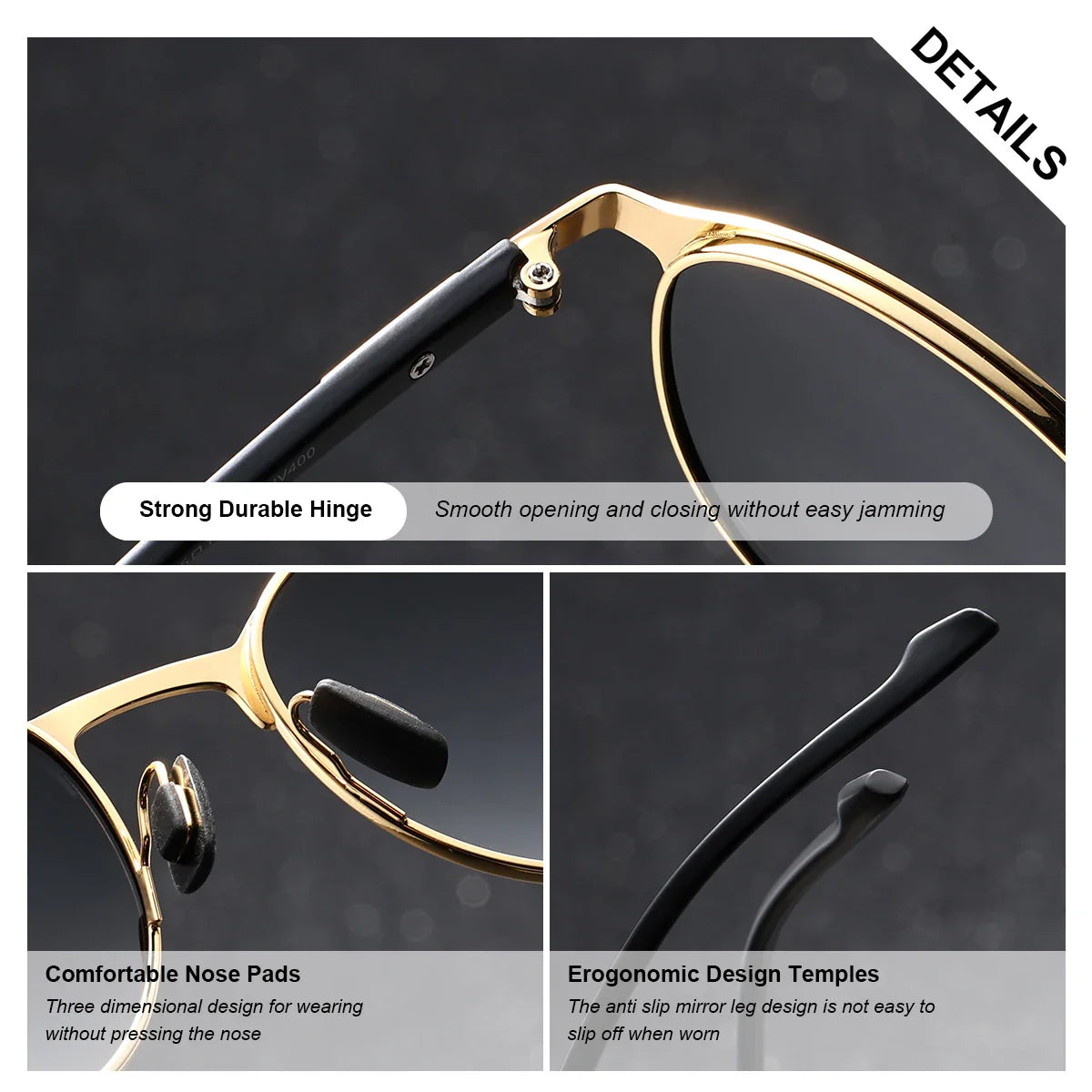 BARCUR Lunettes de soleil rétro polarisées pour femmes – Élégantes montures circulaires noires en métal, protection UV400, élégantes lunettes de voyage avec emballage cadeau personnalisé pour les journées d'été, les filles et les femmes