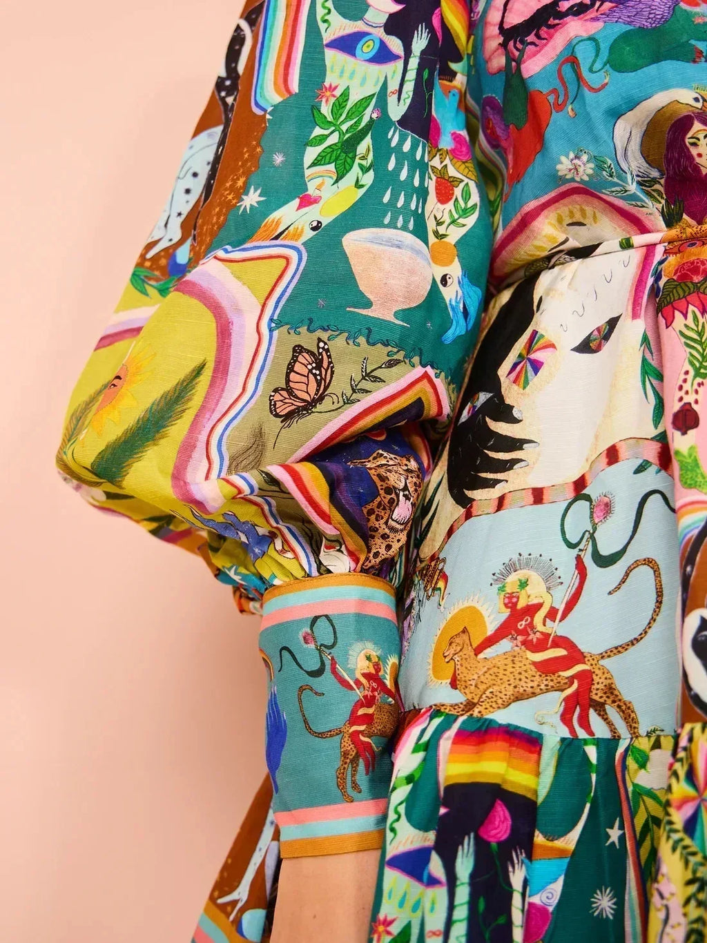Robe cardigan plissée rétro à col rond imprimé 2025 avec taille cintrée, bretelles et ourlet volanté, polyvalente et élégante