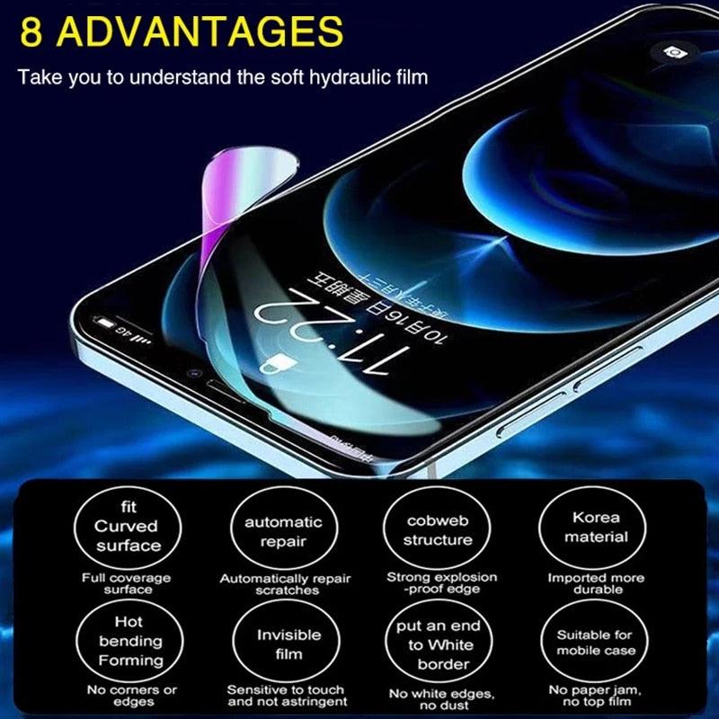 2 Films pour iPhone 12 13 Pro Max Mini Protecteurs d'Écran pour iPhone 11 14 Pro XS Max X XR 6 6s 7 8 Plus SE Non Verre Anti-Rayures Protection des Yeux Film de Protection d'Écran HD Transparent