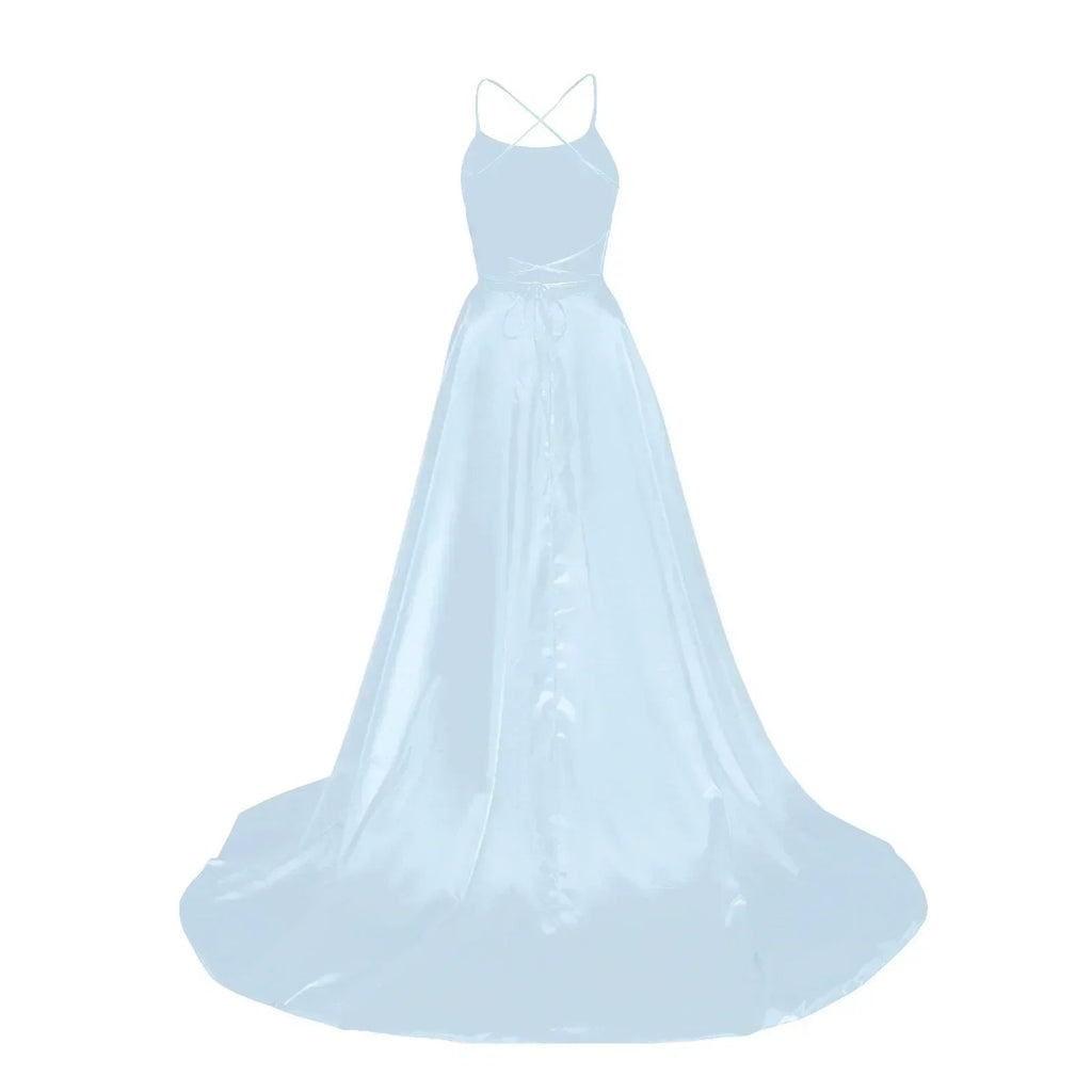 Robe de Demoiselle d'Honneur Bleu Marine pour Mariages Femme Invitée 2024 Sexy à Fines Bretelles Fendue Robes de Soirée Longues
