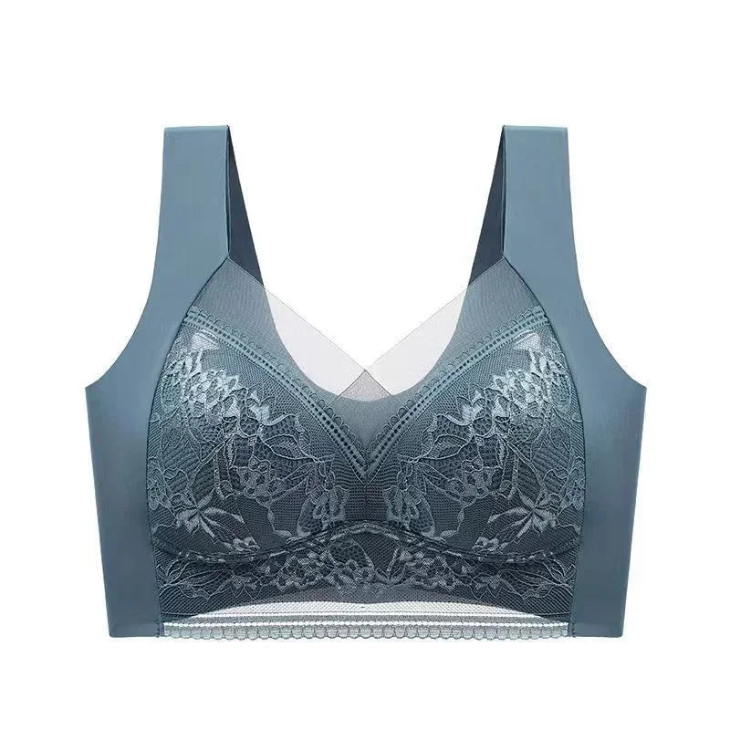 Soutien-gorge Grande Taille Femme L-5XL, Push-Up, Soie Glacée Sans Couture, Bralette Dentelle Sans Armature, Soutien-Gorge d'Été Grande Taille, Lingerie, Sous-vêtement 15019