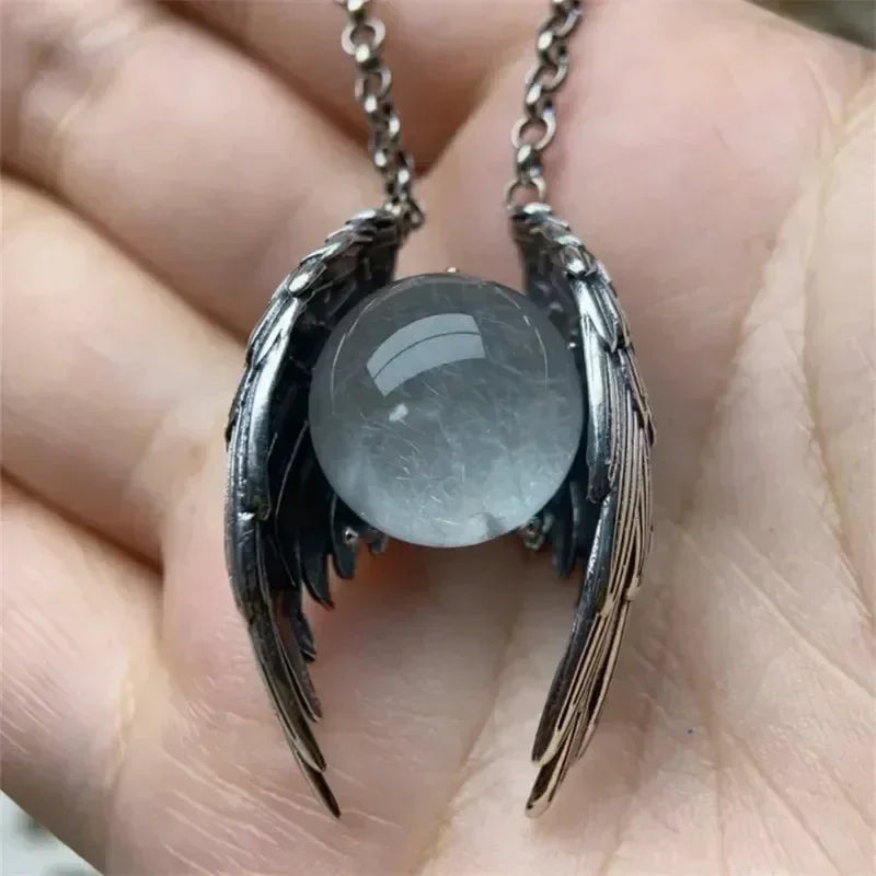 Collier Pendentif Ailes Fantôme Ange de Personnalité pour Hommes Femmes Garde Ange Collier Accessoires de Bijoux Hip Hop