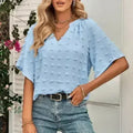 Haut à encolure en V coupe chauve-souris - Blouse d'été en mousseline | Femstylo