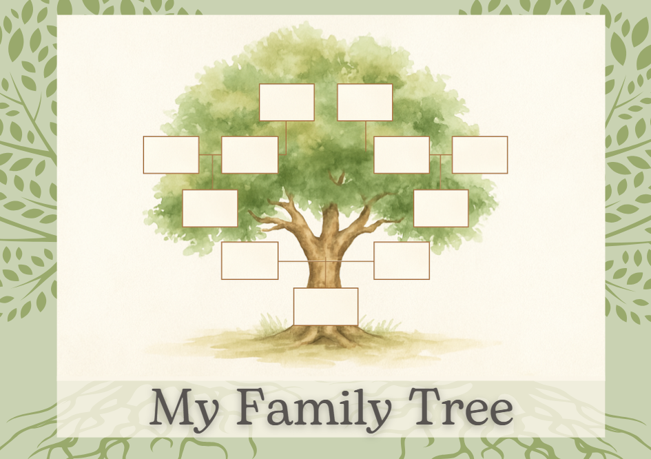 Editable Family Tree Template | 7 Printable Canva Pages