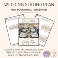 Modèle de plan de table de mariage de 80 pages – Organisateur modifiable dans Canva
