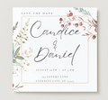 Modèle d'invitation de mariage floral minimaliste – Design Canva carré 5,5” x 5,5”