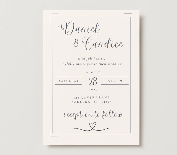 Minimalist Wedding & Bridal Shower Invitation Set – Canva Templates – Instant Download