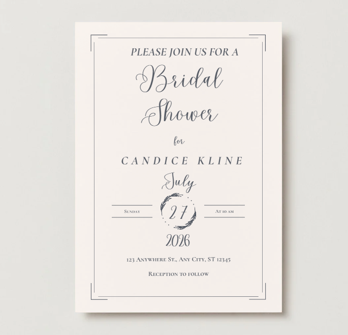 Minimalist Wedding & Bridal Shower Invitation Set – Canva Templates – Instant Download